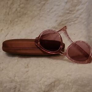 Coach Pink Round Sunglasses with Case